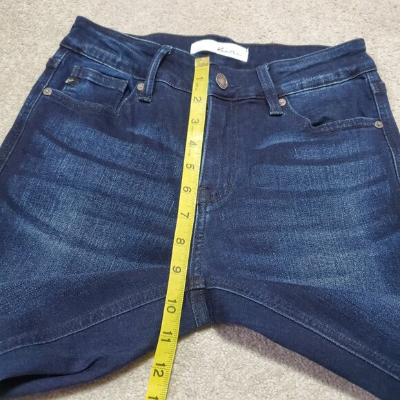 KANCAN Trisha Mid-Rise Classic Flare Jeans Super Stretch Dk Blue Women's 27 x 28 - Picture 13 of 15